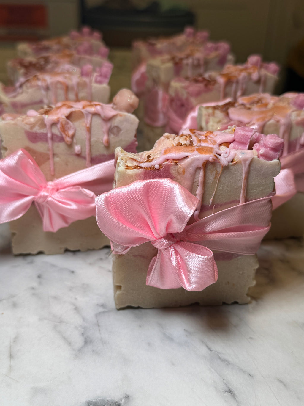 🫶🏽💕🎀 Hunnay Loved By Bears |   Pink Bow Baby Shower Soap Favors
