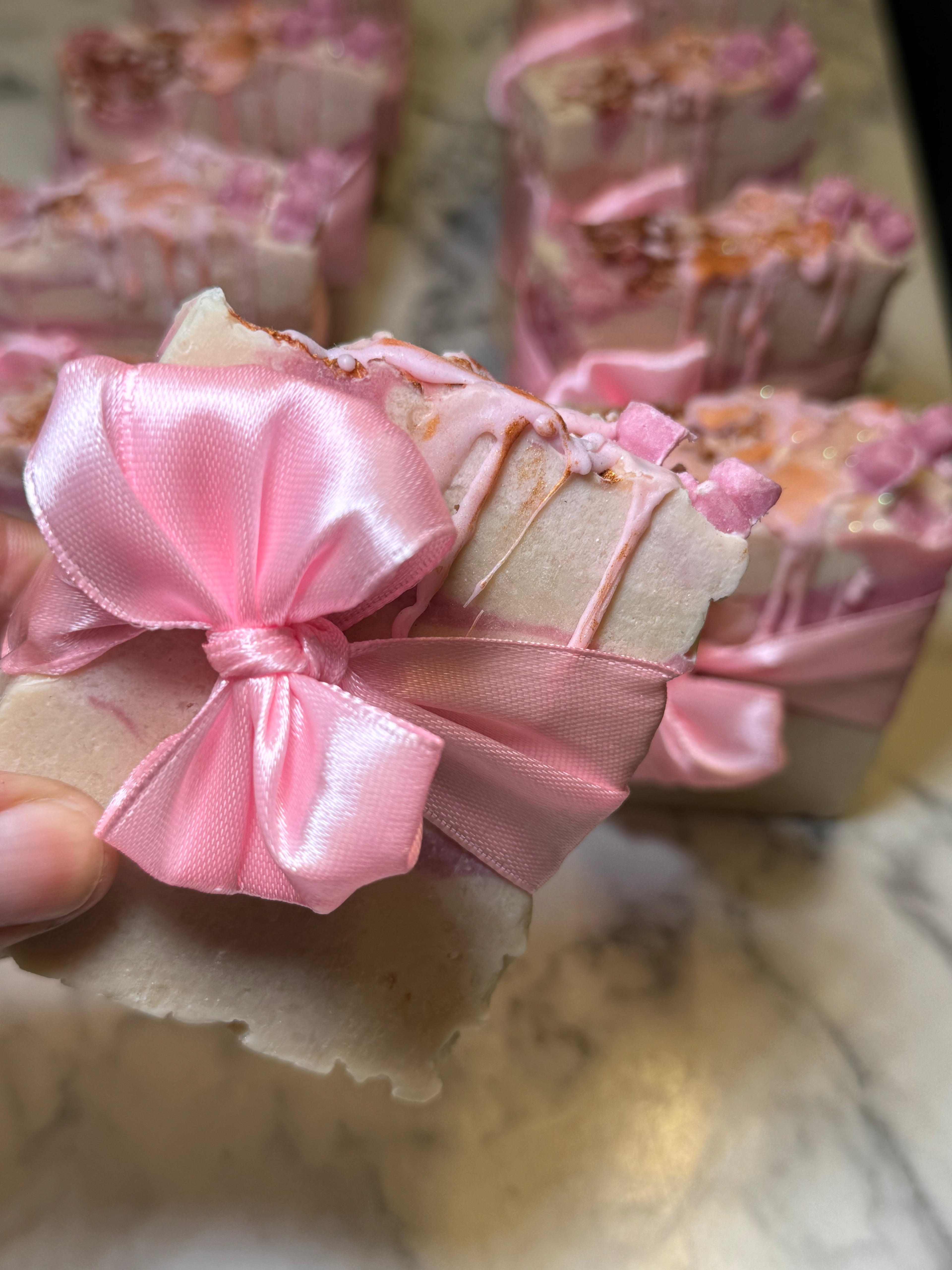 🫶🏽💕🎀 Hunnay Loved By Bears |   Pink Bow Baby Shower Soap Favors