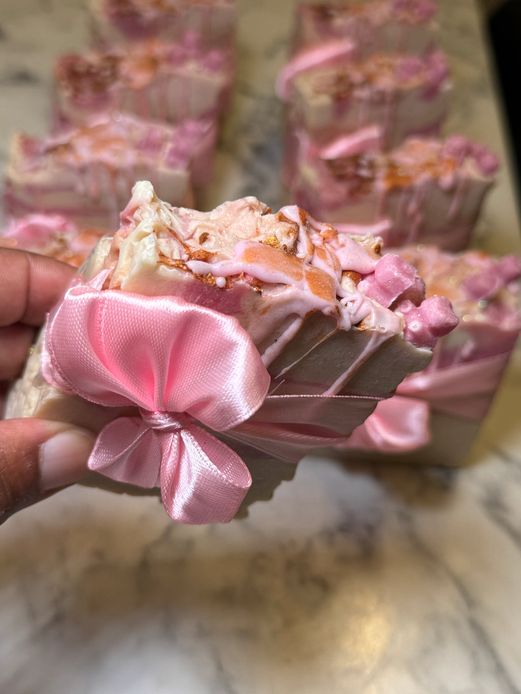 🫶🏽💕🎀 Hunnay Loved By Bears |   Pink Bow Baby Shower Soap Favors