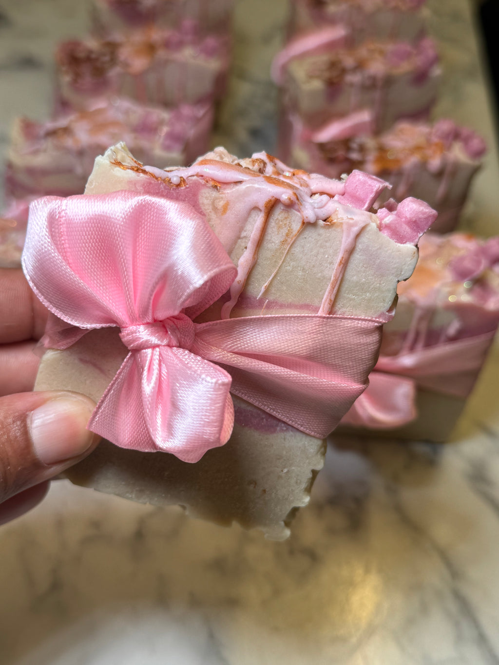 🫶🏽💕🎀 Hunnay Loved By Bears |   Pink Bow Baby Shower Soap Favors