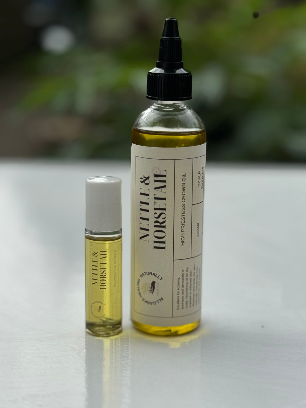 High Priestess Strengthening Crown Hair Oil. Nettle & Horsetail Crown Oil.