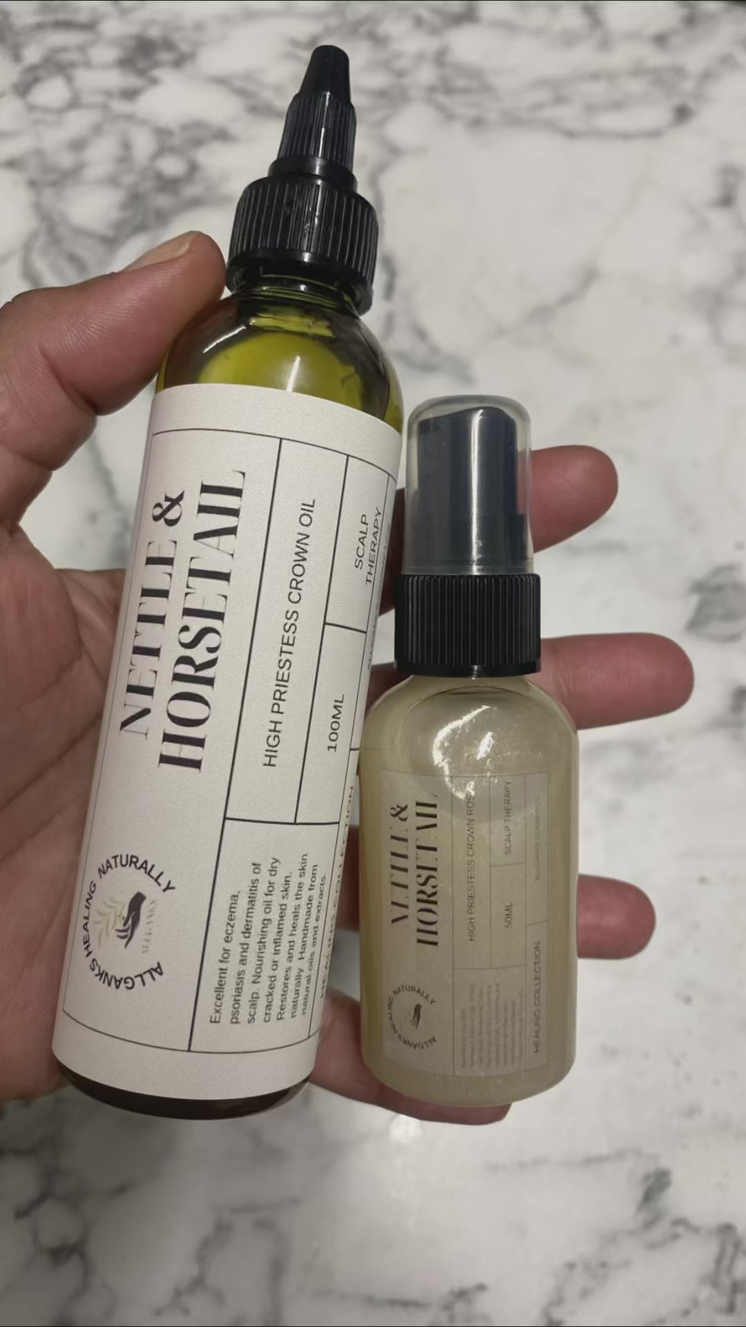 High Priestess Strengthening Crown Hair Oil. Nettle & Horsetail Crown Oil.